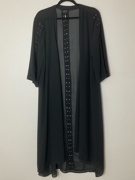 torrid Other - torrid Black Sheer Open-Front Kimono Lace-Up Trim Goth Whimsygoth Witchty 00/0